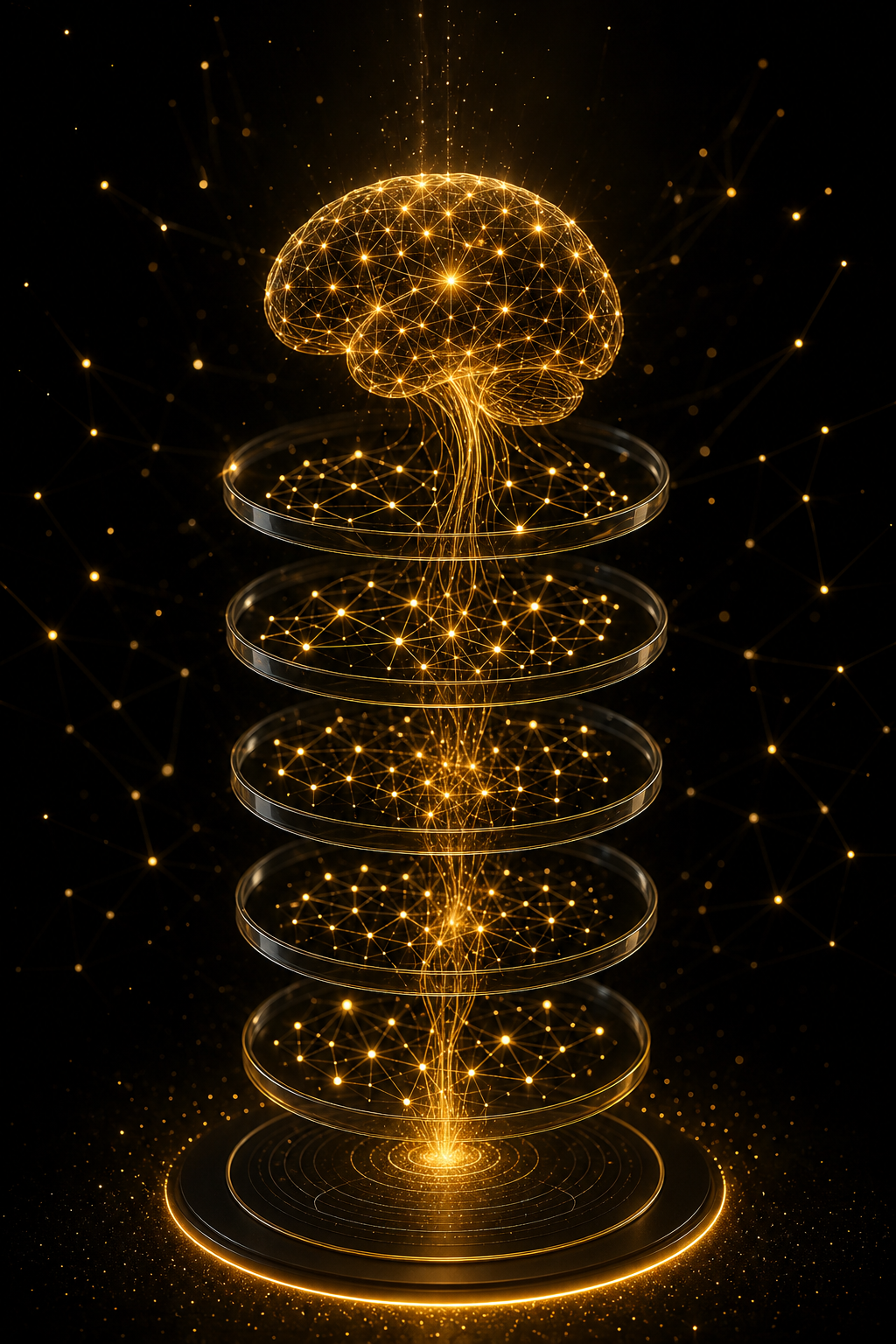 Golden neural network representing neurodiversity and neuroinclusion